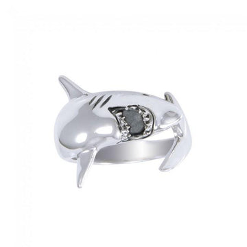 Theres nothing to fear in Sterling Silver White Shark Ring TR1481 - Jewelry